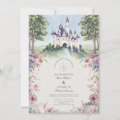 Castlecore sprookjesachtige tuin bruiloft kaart (Voorkant)