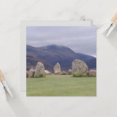 Castlerigg Stone Circle Flat Wenskaart Kaart (Voorkant / Achterkant in situ)