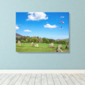 Castlerigg Stone Circle uitzicht canvas print (Insitu (Houten vloer))