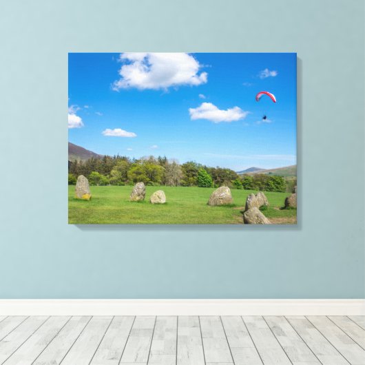 Castlerigg Stone Circle uitzicht canvas print (Insitu (Houten vloer))