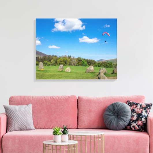Castlerigg Stone Circle uitzicht canvas print (Insitu (Woonkamer))