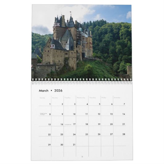 Castles Calendar Kalender (Mar 2026)