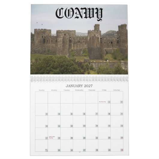 Castles of Wales. Kalender (Jan 2027)