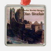 Castles Sinclair-Girnigoe - Clan Sinclair Metalen Ornament (Voorkant)