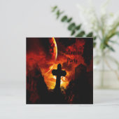 Castles & Vampire Skulls (op de rug) Halloween Par Kaart (Staand voorkant)