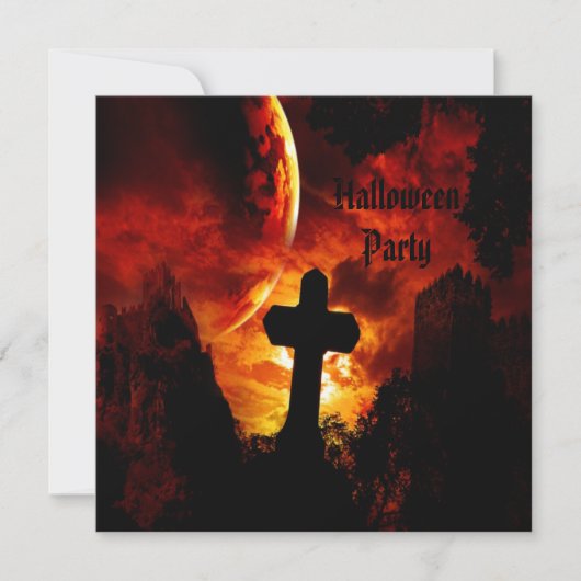 Castles & Vampire Skulls (op de rug) Halloween Par Kaart (Voorkant)