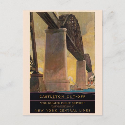 Castleton Cut-Off New York Oude Poster 1924 Briefkaart (Voorkant)