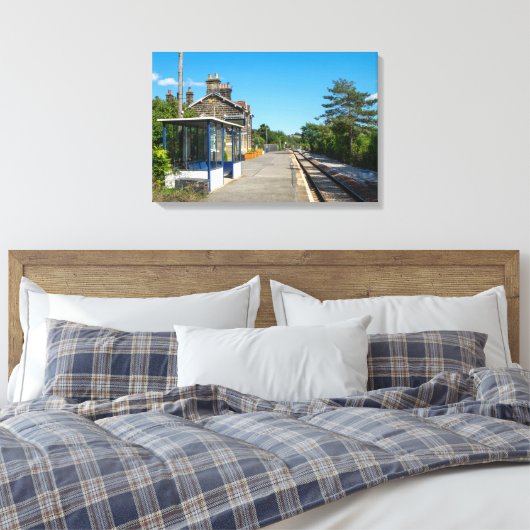 Castleton Moor Railway Station Canvas Afdruk (Insitu (Slaapkamer))