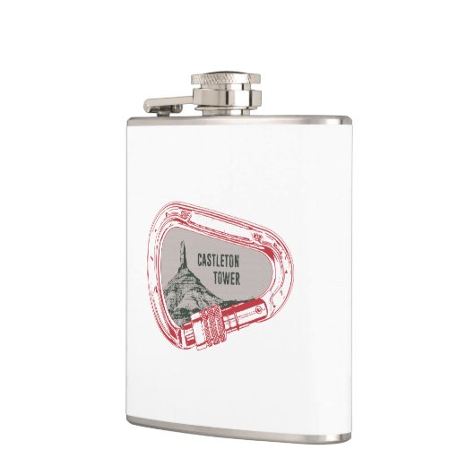 Castleton Tower, klimmer Carabiner Heupfles (Links)