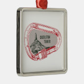 Castleton Tower, klimmer Carabiner Metalen Ornament (Rechts)