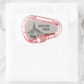 Castleton Tower, klimmer Carabiner Rechthoekige Sticker (Tas)
