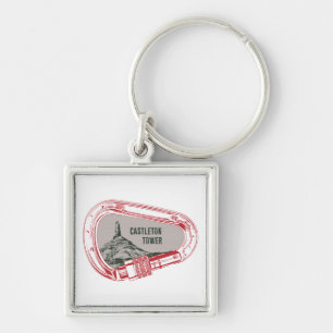 Castleton Tower, klimmer Carabiner Sleutelhanger