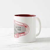 Castleton Tower, klimmer Carabiner Tweekleurige Koffiemok (Voorkant rechts)