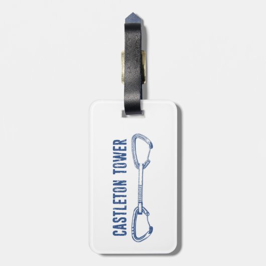 Castleton Tower klimt Quickdraw Bagagelabel (Achterkant verticaal)