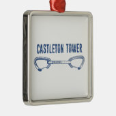 Castleton Tower klimt Quickdraw Metalen Ornament (Rechts)