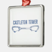 Castleton Tower klimt Quickdraw Metalen Ornament (Links)
