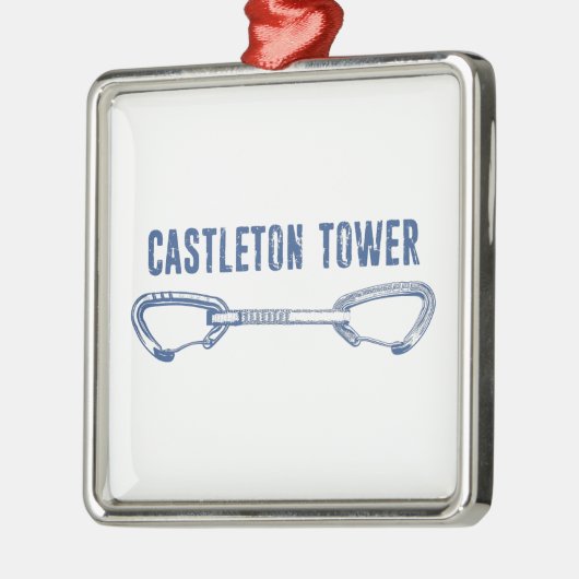 Castleton Tower klimt Quickdraw Metalen Ornament (Links)