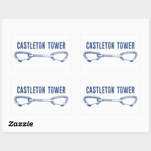 Castleton Tower klimt Quickdraw Rechthoekige Sticker (Vel)