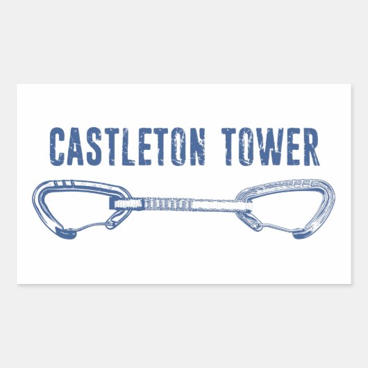 Castleton Tower klimt Quickdraw Rechthoekige Sticker (Voorkant)