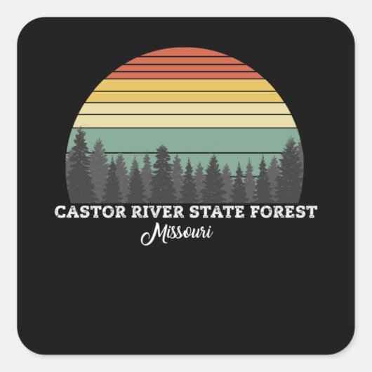 Castor River State Forest, Verenigde Staten Vierkante Sticker (Voorkant)