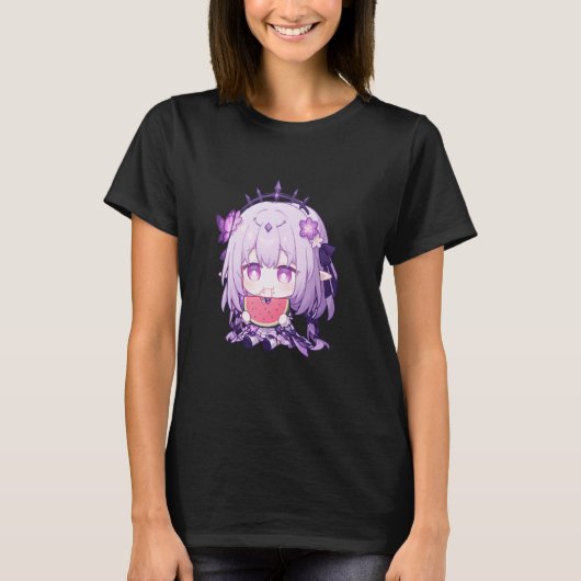 Castorice Chibi Dan Heng Marth 7e HSR Gacha Games T-shirt (Voorkant)