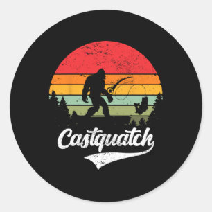 Castquatch Grappige Byss Visser Vissen Meme Ronde Sticker