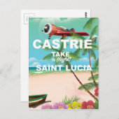 Castrie Saint Lucia vintage-poster Briefkaart (Voorkant / Achterkant)