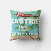 Castrie Saint Lucia vintage reisposter Kussen (Achterkant)