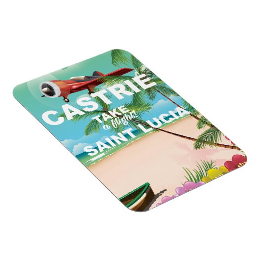 Castrie Saint Lucia vintage reisposter Magneet (Rechterzijde)
