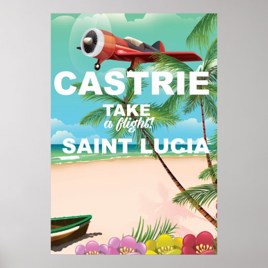 Castrie Saint Lucia vintage reisposter Poster (Voorkant)