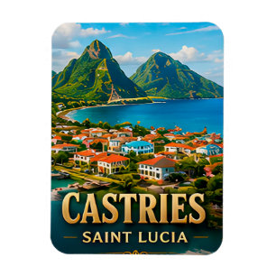 Castries Saint Lucia Caribische haven Reis souveni Magneet