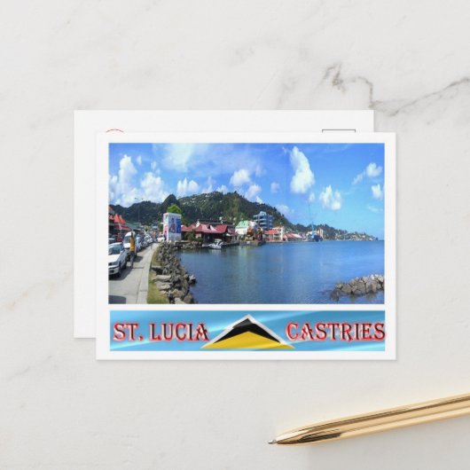 Castries - Saint Lucia - Panorama - Briefkaart (Voorkant / Achterkant in situ)