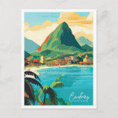 Castries Saint Lucia Vintage reisillustratie Briefkaart (Voorkant)