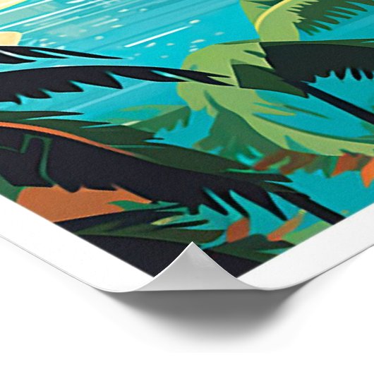 Castries Saint Lucia Vintage reisillustratie Poster (Hoek)