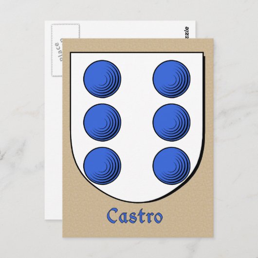 Castro Ancestral Heraldic Shield Briefkaart (Voorkant / Achterkant)