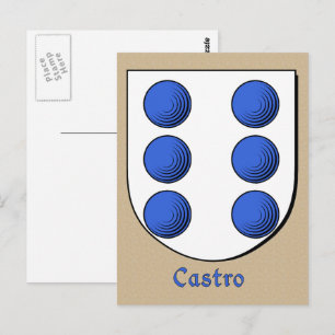 Castro Ancestral Heraldic Shield Briefkaart