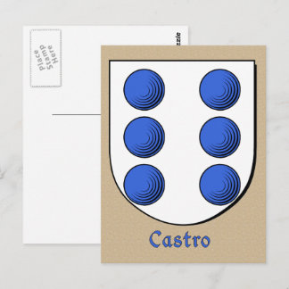Castro Ancestral Heraldic Shield Briefkaart