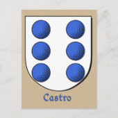 Castro Ancestral Heraldic Shield Briefkaart (Voorkant)