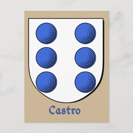 Castro Ancestral Heraldic Shield Briefkaart (Voorkant)