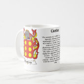 Castro Familiecolade van wapens op een mok (Voorkant links)