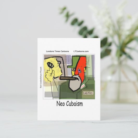 Castro NeoCubaïsme Funny Briefkaart (Staand voorkant)