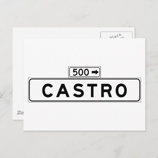 Castro St., San Francisco Street Sign Briefkaart (Voorkant / Achterkant)