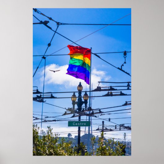 Castro Street Rainbow Flag San Francisco – LGBTQ+ Poster (Voorkant)