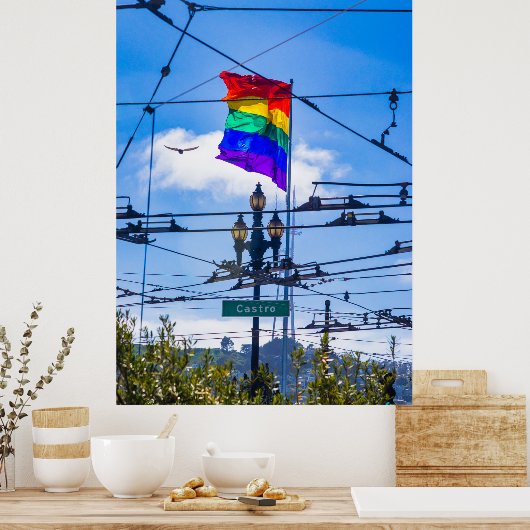 Castro Street Rainbow Flag San Francisco – LGBTQ+ Poster (Keuken)
