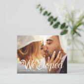 Casua Elopement Foto Aankondigingskaart (Staand voorkant)