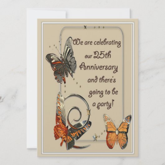 Casual 25e Jubileum Uitnodigingen (Voorkant)