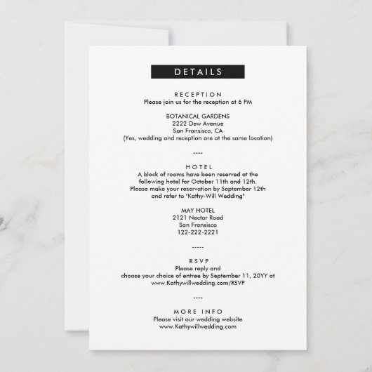 Casual 4 Initialen van Foto Booth All in One Weddi Kaart (Achterkant)