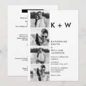 Casual 4 Initialen van Foto Booth All in One Weddi Kaart (Voorkant / Achterkant)