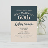 Casual 60e Verjaardagsuitnodiging voor Hem Kaart (Staand voorkant)
