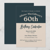 Casual 60e Verjaardagsuitnodiging voor Hem Kaart (Voorkant / Achterkant)